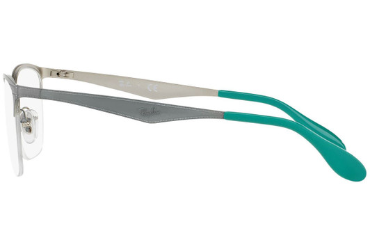 Ray Ban Designer Prescription Eyeglasses RX6345-2919-54 Silver/Light Green 54mm Rx Single Vision