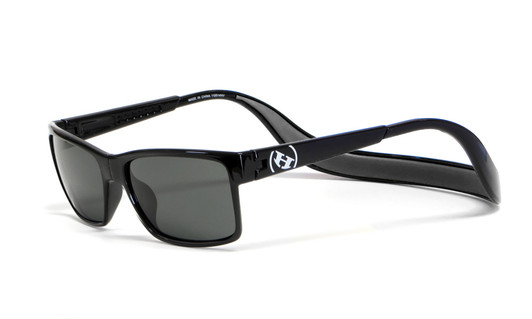 Hoven Eyewear by MONIX Sunglasses in Black Gloss Dark Grey&Smoke Polarized