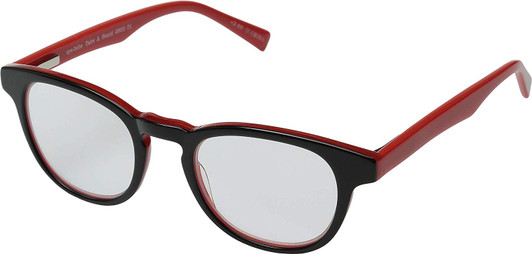 EyeBobs Take A Stand Designer Reading Eye Glasses in Black/Crystal Red 2600-01