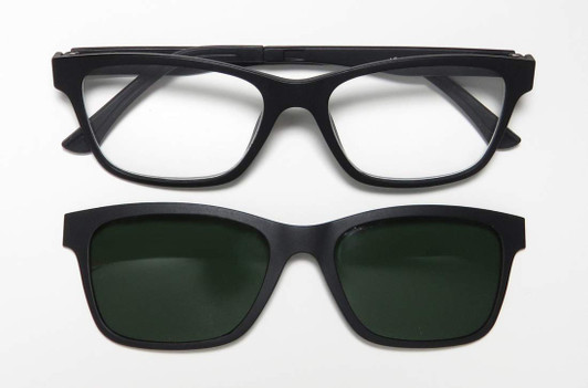 EyeBobs Sticky Business Reading Eye/Sun Glasses 930-00 Matte Black Polarized Grey