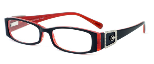 Profile View of Calabria Designer Eyeglasses 814 Ebony w/ Blue Light Filter + A/R Lenses
