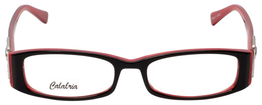 Front View of Calabria Designer Eyeglasses 814 Ebony w/ Blue Light Filter + A/R Lenses