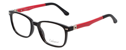 Enhance Kids Prescription Eyeglasses EN4118 48 mm Glossy Matte Black/Red Custom