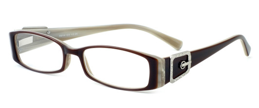 Profile View of Calabria Designer Eyeglasses 814 Nutmeg w/ Blue Light Filter + A/R Lenses