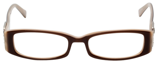 Front View of Calabria Designer Eyeglasses 814 Nutmeg w/ Blue Light Filter + A/R Lenses