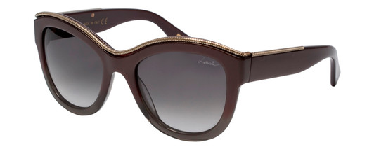 Lanvin Sunglasses Maroon Red/Crystal Smoke Gold Grey Gradient SLN693-0AG1-52mm