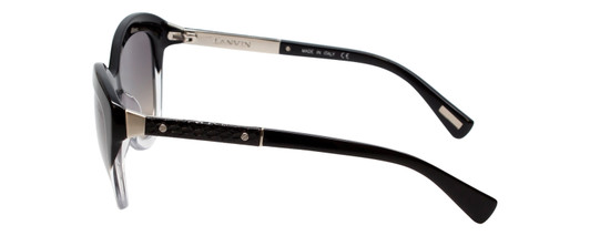 Lanvin Designer Sunglass Black Crystal Fade/Silver Grey Gradient SLN672V-0W40-54