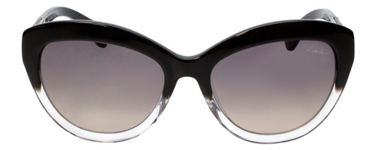 Lanvin Designer Sunglass Black Crystal Fade/Silver Grey Gradient SLN672V-0W40-54