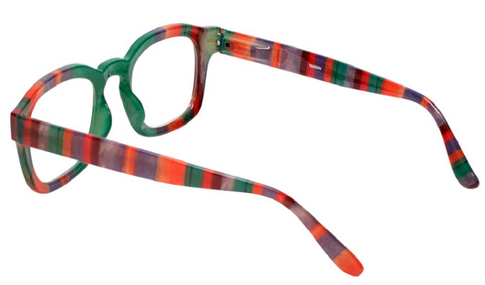 Calabria Designer Blue Light Block Reading Glasses Green/Purple/Red in 10 Powers