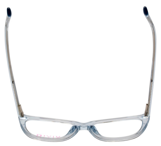 Vivid Designer Reading Eyeglasses 886 in Shiny Light Blue 53 mm Custom Lens