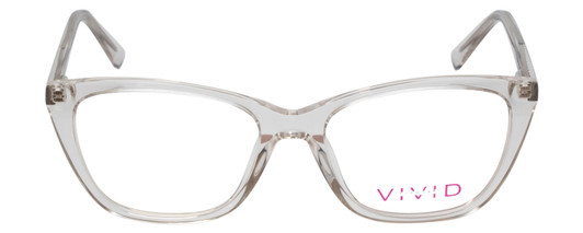 Profile View of Vivid Designer Reading Eye Glasses 886 in Crystal/Blue Light Filter + A/R Lenses