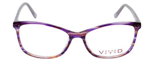 Front View of Vivid Designer Reading Eyeglasses 893 Purple/Blue Light Filter + A/R Lenses