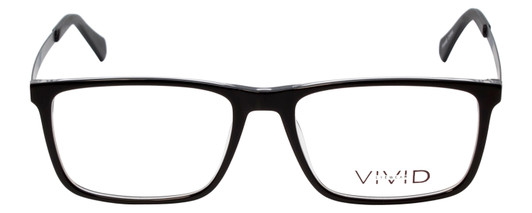 Front View of Vivid Designer Reading Eyeglasses 891 Black/Blue Light Filter+A/R  CHOOSE POWER
