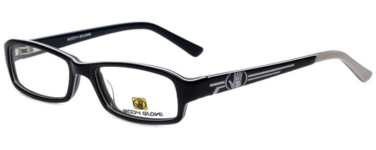 Profile View of Body Glove Eyeglasses BB128 in Black KIDS SIZE 49mm with Blue Light Filter + A/R