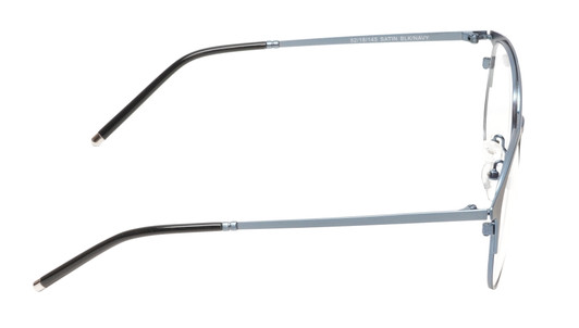 Ernest Hemingway H4810 Unisex Round Frame Eyeglasses in Satin Black/Silver 52 mm RX SV