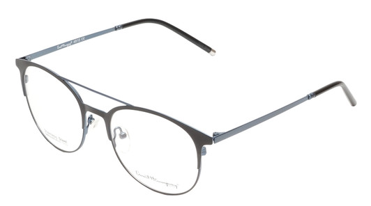 Ernest Hemingway H4810 Unisex Round Frame Eyeglasses in Satin Black/Silver 52 mm RX SV