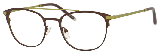 Profile View of Ernest Hemingway Blue Light Filter& A/R Lenses H4832 Reading Glasses Brown/Lime