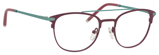 Ernest Hemingway H4832 Womens Round Eyeglasses in Burgundy/Teal 49 mm