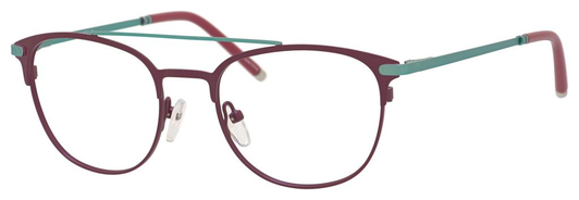 Profile View of Ernest Hemingway Blue Light Filter&A/R Lenses H4832 Reading Glasses Burgundy/Tea