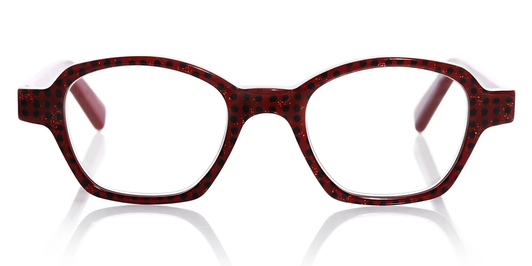 Eyebobs Haute Flash 2243 Square Unisex Reading Glasses Red Black Polka Dot 46 mm