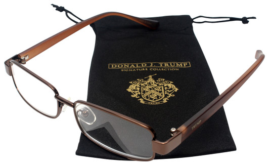 Donald Trump Authentic Designer Metal Reading Glasses DTR 09 in Shiny Brown 52mm