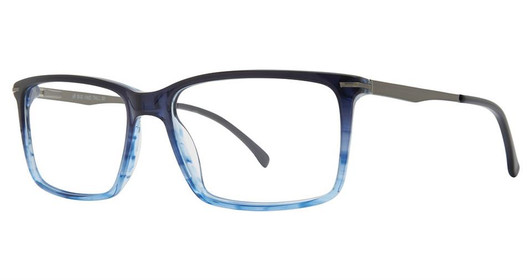 Profile View of Big and Tall 20 Designer Blue Light Blocking Filter Reading Glasses Navy Blue 60