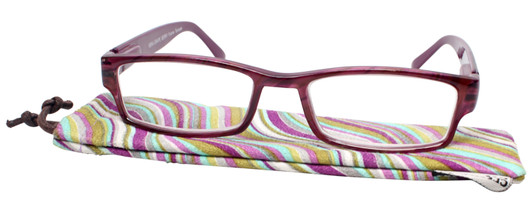 Calabria Mira Rectangle Designer Reading Glasses 50mm Swirl Purple,Brown,Orange