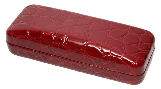 Calabria Feducci Tanner Eyeglass/Sunglass Crocodile Print Hard Case Syn. Leather