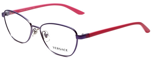 Profile View of Versace Designer Blue Light Blocking Reading Glasses 1221-1347-54 in Pink 54mm N
