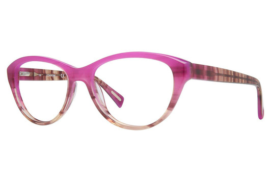Profile View of Cover Girl Designer Blue Light Block Reading Glasses CG0525-077 Purple Fade 53mm