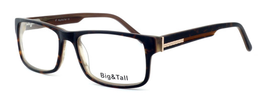 Profile View of Calabria Designer Blue Light Blocking Reading Glasses Big & Tall 10 in Tortoise