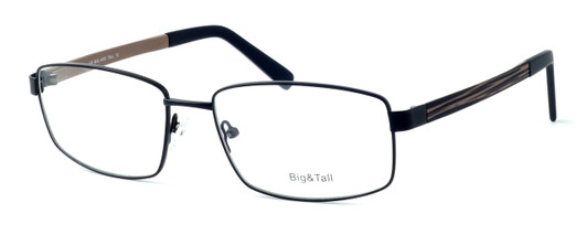 Profile View of Calabria Designer Blue Light Blocking Reading Glasses Big&Tall 12 in Black-Brown