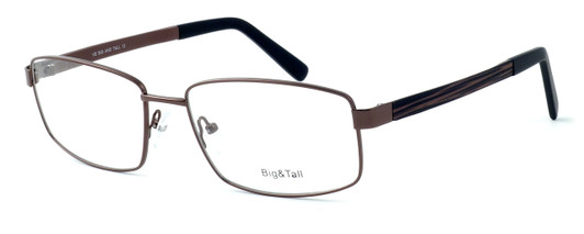 Profile View of Calabria Designer Blue Light Blocking Reading Glasses Big&Tall Style 12 in Brown