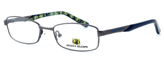 Profile View of Body Glove BB117 Designer Blue Light Blocking Reading Glasses in Gunmetal 49mm N
