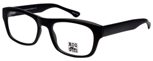 Profile View of Big and Wide Designer Blue Light Blocking Reading Glasses BW4 Matte Black 60mm N