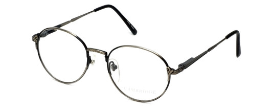 Profile View of Fashion Designer Blue Light Block Reading Glasses Cambridge Antique Silver 50mm