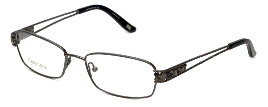 Profile View of Silver Dollar Blue Light Blocking Reading Glasses Cashmere 446 in Graphite 53mm