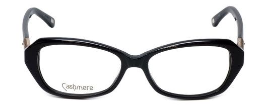 Front View of Silver Dollar Designer Blue Light Block Reading Glasses Cashmere 452 Caviar 53mm