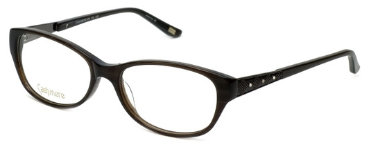 Profile View of Silver Dollar Blue Light Blocking Reading Glasses Cashmere 455 in Charcoal 53mm