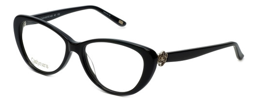Profile View of Silver Dollar Designer Blue Light Block Reading Glasses Cashmere 456 Caviar 53mm