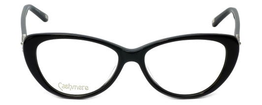 Front View of Silver Dollar Designer Blue Light Block Reading Glasses Cashmere 456 Caviar 53mm