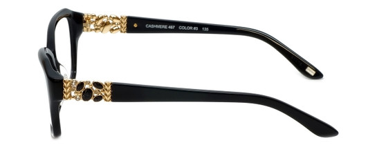 Silver Dollar Designer Blue Light Block Reading Glasses Cashmere 467 Caviar 53mm