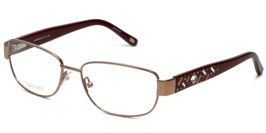 Profile View of Silver Dollar Designer Blue Light Block Reading Glasses Cashmere 472 Blush 53mm