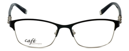 Front View of Silver Dollar Designer Blue Light Blocking Reading Glasses CB1013 in Tuxedo 52mm