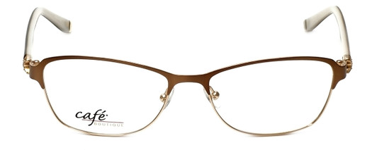 Front View of Silver Dollar Designer Blue Light Blocking Reading Glasses CB1025 in Camel 53mm
