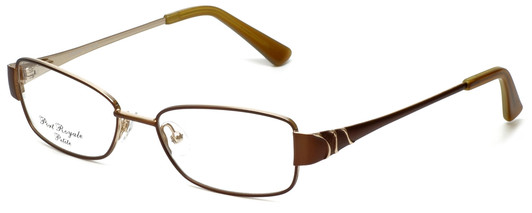 Profile View of Silver Dollar Designer Blue Light Blocking Reading Glasses Connie in Cocoa 49mm