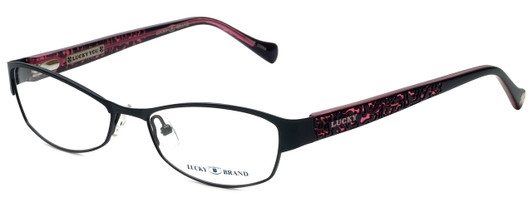 Profile View of Lucky Brand Designer Blue Light Blocking Reading Glasses Delilah-BLK Black 52mm