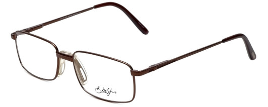 Profile View of Dale Earnhardt Jr Blue Light Block Reading Glasses DJ6808-SBR Satin Brown 57mm N