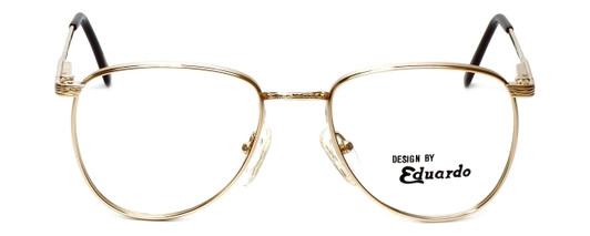 Front View of Fashion Designer Blue Light Blocking Reading Glasses Dover Gold 52mm 20 Powers N