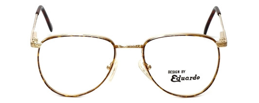 Front View of Fashion Designer Blue Light Blocking Reading Glasses Dover in Gold-Amber 52mm Ne